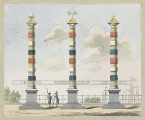 Liberté, Fraternité et Égalité, décoration sur le Hogesluis, 1795 - A. Verkerk