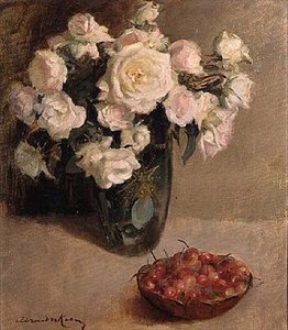 Nature Morte de Roses et Cerises