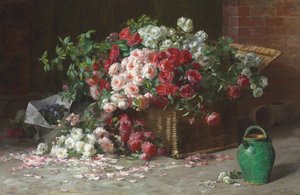 Panier de roses, vers 1890