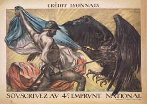 Crédit Lyonnais. Souscrivez au 4e Emprunt National, 1918 - Abel Faivre