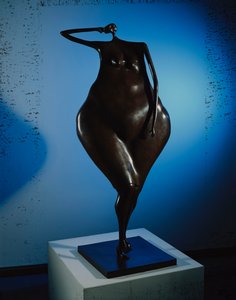 En attente (bronze avec patine brune) - Abigail Varela