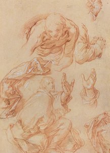 Études de mains et de figures courbées [verso]
