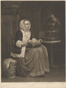 Femme cousant - Abraham Blooteling
