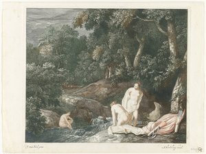 Diane et ses nymphes se baignant dans une rivière