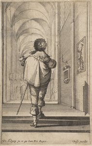 Un gentleman vu de dos entrant dans une église, vers 1629 - Abraham Bosse