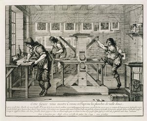 Presse à imprimer française, 1642
