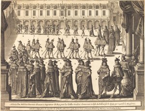 Marche du roi et des chevaliers du Saint-Esprit dans la cour de Fontainebleau