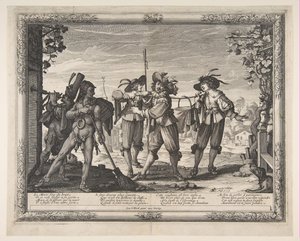 Le Pot-au-feu porté aux jeunes mariés, ou Le Racket - Abraham Bosse