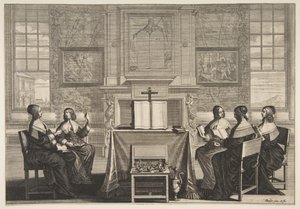 Les vierges sages conversant, vers 1635
