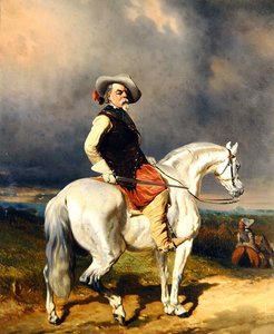 Cavalier sur un cheval blanc