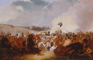 Cromwell menant des troupes au combat