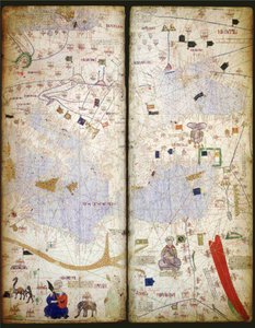 Atlas catalan, feuille 7 et 8, 1375 - Abraham Cresques