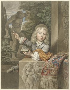Garçon soufflant des bulles