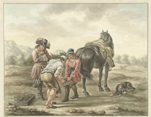 Maréchal-ferrant dans un paysage