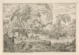 Paysage arcadien avec arc de triomphe (Paysages classiques) - Abraham Genoels