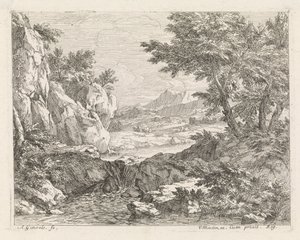 Terrain vague avec rivière - Abraham Genoels