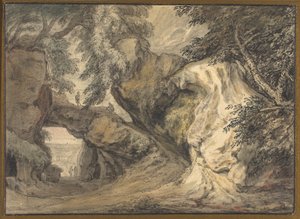 Paysage avec une arche naturelle - Abraham Genoels II