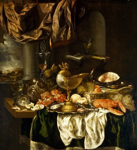 Nature morte avec paysage, 1650s - Abraham Hendricksz van Beyeren