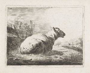 Mouton couché - Abraham Hendrik Winter
