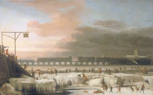 La Tamise gelée, 1677 - Abraham Hondius