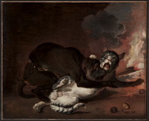 Le singe et le chat - Abraham Hondius