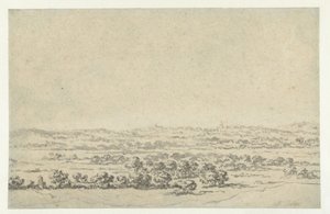 Paysage fluvial, avec une tour au loin - Abraham Jansz Begeyn