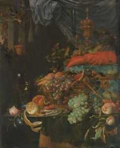 Nature morte avec fruits et chardonneret - Abraham Mignon