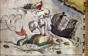 Une baleine attaque un navire. Planche d