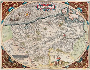 Carte géographique de la Flandre de « Theatrum Orbis Terrarum » par Abraham Ortelius - Abraham Ortelius