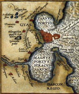 Ancien port de Syracuse (Sicile) - dans « Atlas » par Abrahm Ortelius - Abraham Ortelius