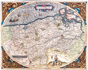 France (Région : Nord-Pas de Calais), Belgique (Région : flamande, nord wallonne), Pays-Bas (Province : Zeeland) - Abraham Ortelius