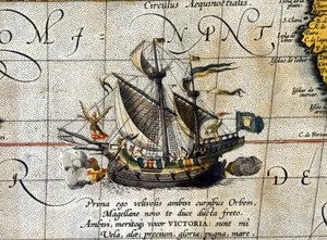 Le bateau de Magellan « Victoria » représenté dans l