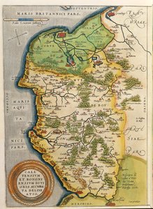 Carte de la région de Calais, du Theatrum Orbis Terrarum par Abraham Ortelius - Abraham Ortelius