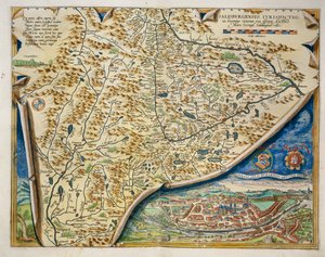 Carte du diocèse de Salzbourg, Autriche, du Theatrum Orbis Terrarum par Abraham Ortelius