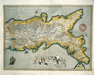 Carte du Royaume de Naples, Italie, du Theatrum Orbis Terrarum par Abraham Ortelius - Abraham Ortelius
