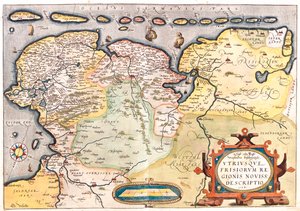 Pays-Bas (Province : Overijssel, Flevoland, Drenthe, Friesland, Groningen), Allemagne (État : Basse-Saxe, Rhénanie-du-Nord-Westphalie) - Abraham Ortelius