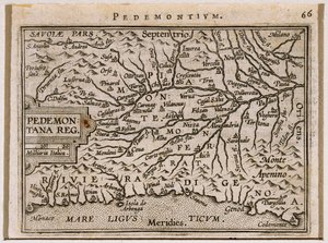 Régions du Piémont et de la Ligurie occidentale. De Theatrum Orbis Terrarum par Abraham Ortelius - Abraham Ortelius