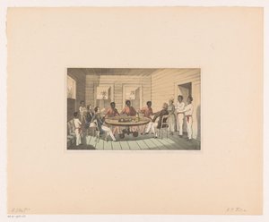 Surinamiens et Hollandais buvant du thé - Abraham Pieter Felix