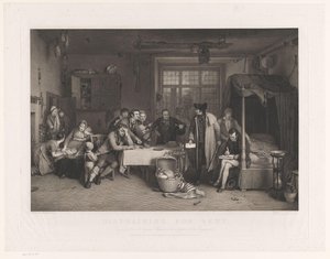 Intérieur sobre avec des hommes saisissant les biens d