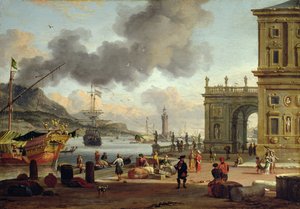 Scène de port méditerranéen