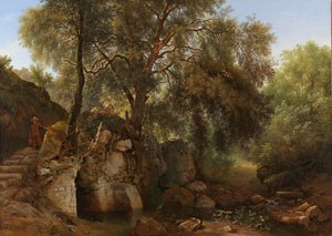 Vue dans le parc de la Villa Chigi à Ariccia - Abraham Teerlink
