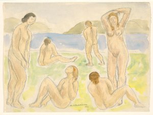 Baigneurs (ou Figures) - Abraham Walkowitz