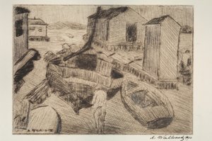 Scène de rue, bâtiment ou portrait, 1900 - Abraham Walkowitz