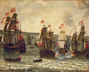 Bataille navale entre navires néerlandais et britanniques, épisode de la Première Guerre anglo-néerlandaise 1652-1654