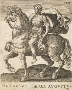 Octavius Caesar Augustus des Douze Césars à cheval - Abraham de Bruyn