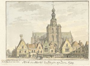 Église et marché à Bergen op Zoom - Abraham de Haen (II)
