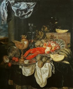 French : Grande nature morte au homard Large still life with lobster