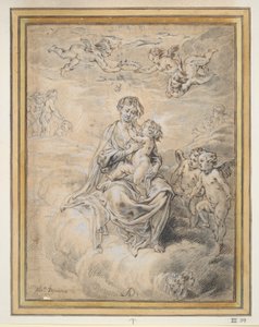 Vierge et Enfant au ciel, avec des putti