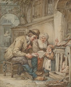 Parents apprenant une chanson à leur fille, début du 19ème siècle