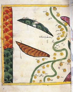 Carte du delta du Nil et de deux oasis - Abu Muhammad Al Idrisi or Edrisi